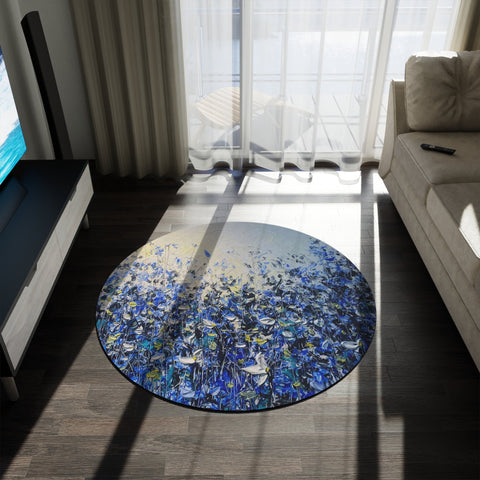 Hues of Blues Floor Art - Kezic Gallery