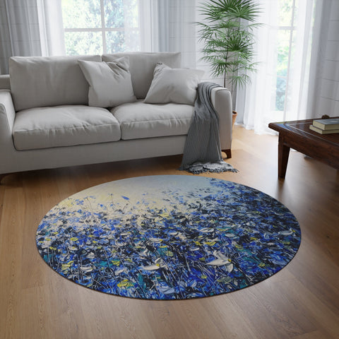 Hues of Blues Floor Art - Kezic Gallery