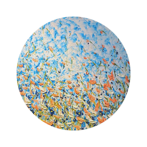 Peach Panache Floor Art - Kezic Gallery